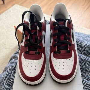 Nike Red and White Sneakers with Black Accents